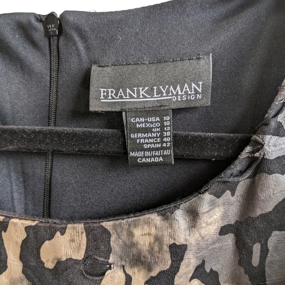 Frank Lyman unique distressed Dress size 10. Black and gold. Very femi… - Picture 4 of 13